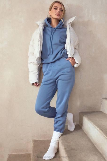 House of CB Kleidung Z26T977 Sky Azure Fleece-Rücken-Jogginghose