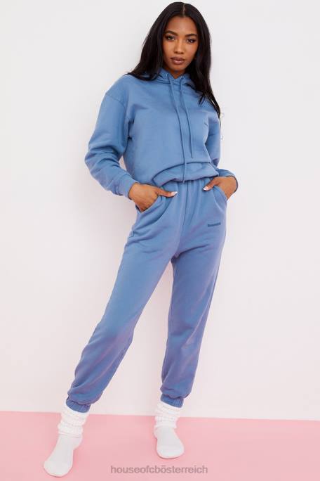 House of CB Kleidung Z26T977 Sky Azure Fleece-Rücken-Jogginghose