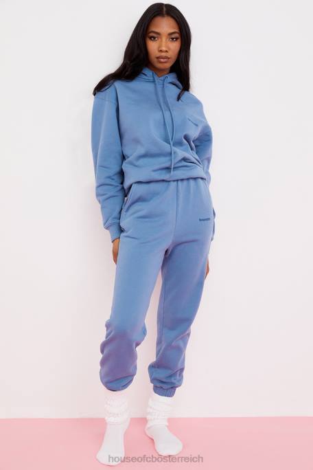 House of CB Kleidung Z26T977 Sky Azure Fleece-Rücken-Jogginghose