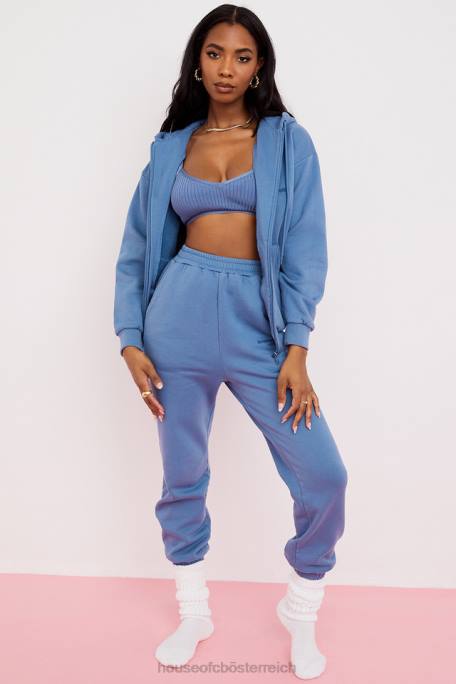 House of CB Kleidung Z26T977 Sky Azure Fleece-Rücken-Jogginghose