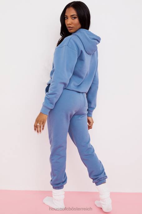 House of CB Kleidung Z26T977 Sky Azure Fleece-Rücken-Jogginghose