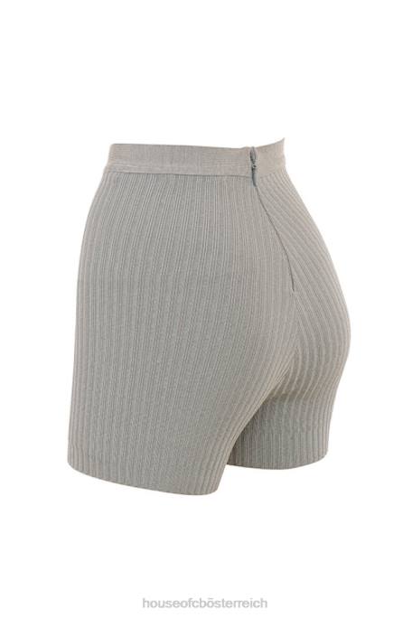 House of CB Kleidung Z26T982 Eden grau melierte Bandage-Shorts