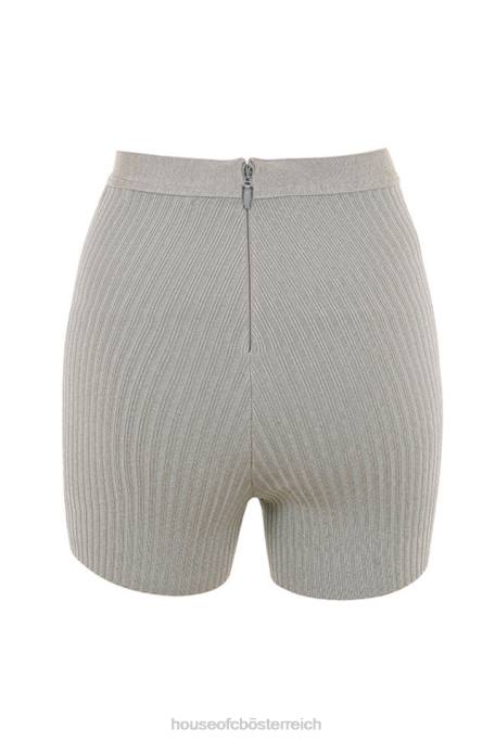 House of CB Kleidung Z26T982 Eden grau melierte Bandage-Shorts