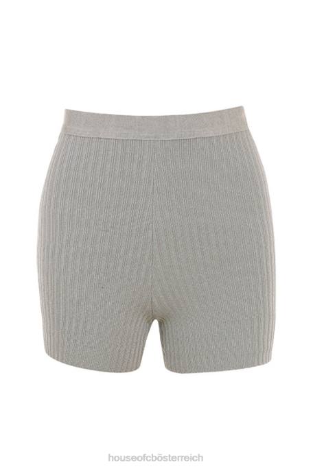 House of CB Kleidung Z26T982 Eden grau melierte Bandage-Shorts