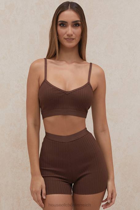 House of CB Kleidung Z26T986 Eden Chocolate Bandage-Shorts