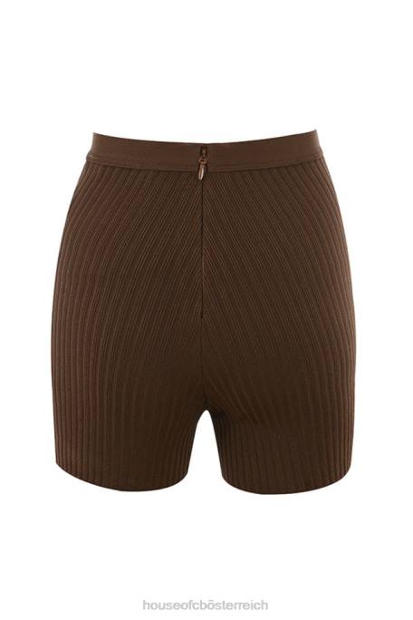 House of CB Kleidung Z26T986 Eden Chocolate Bandage-Shorts