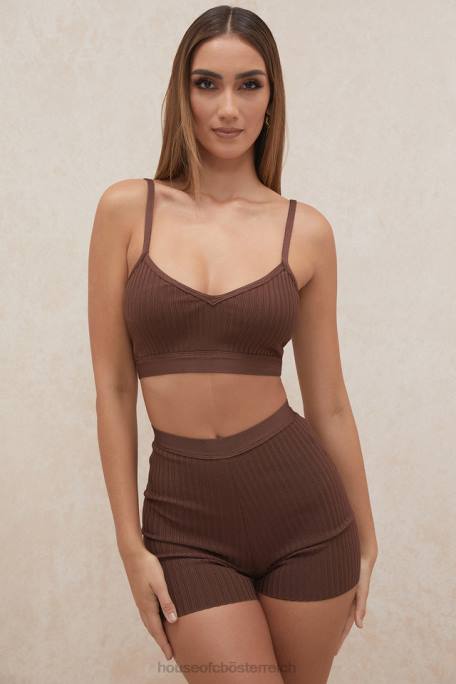 House of CB Kleidung Z26T986 Eden Chocolate Bandage-Shorts