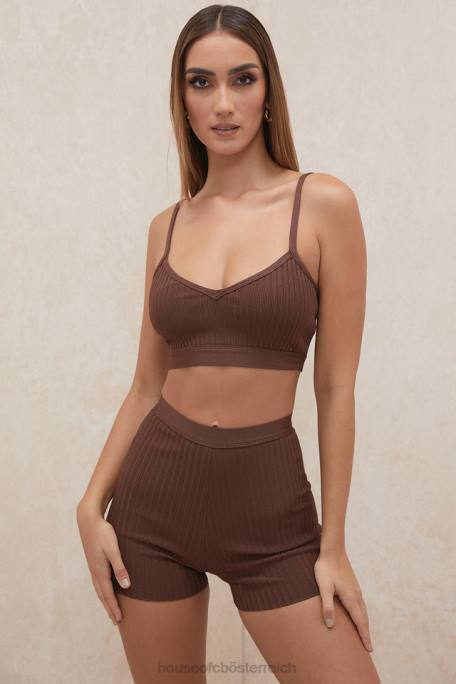 House of CB Kleidung Z26T986 Eden Chocolate Bandage-Shorts