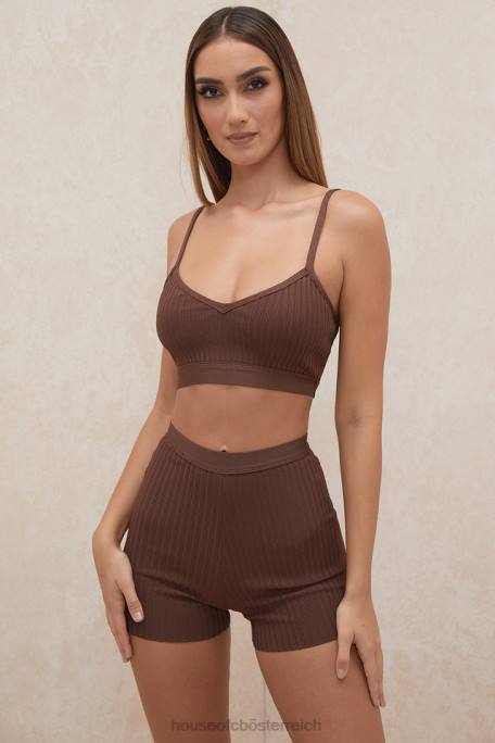 House of CB Kleidung Z26T986 Eden Chocolate Bandage-Shorts