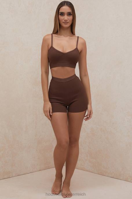 House of CB Kleidung Z26T986 Eden Chocolate Bandage-Shorts