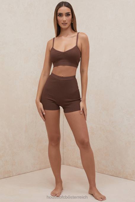 House of CB Kleidung Z26T986 Eden Chocolate Bandage-Shorts