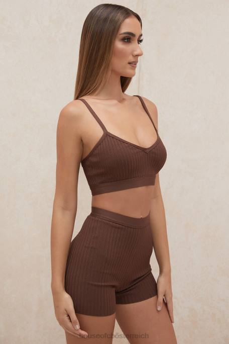 House of CB Kleidung Z26T986 Eden Chocolate Bandage-Shorts