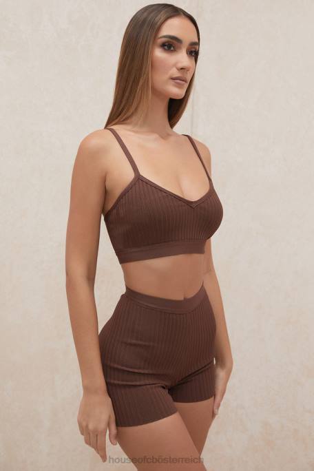 House of CB Kleidung Z26T986 Eden Chocolate Bandage-Shorts