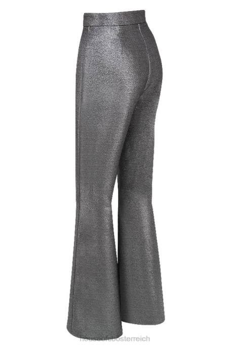 House of CB Kleidung Z26T992 Jas silberne Kick-Flare-Hose