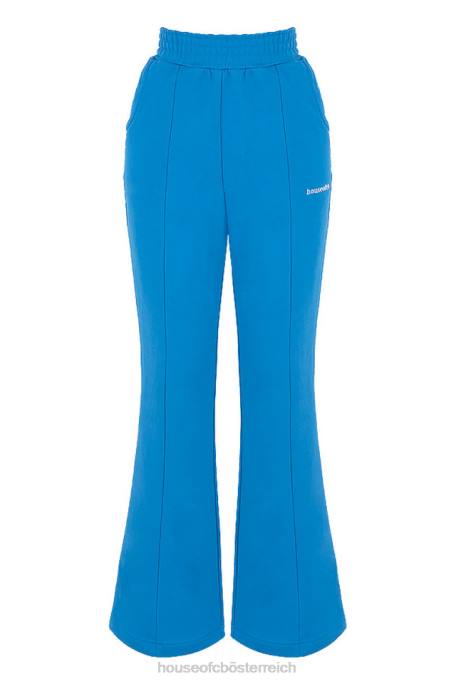 House of CB Kleidung Z26T993 Olivblaue Trainingshose mit ausgestelltem Bein