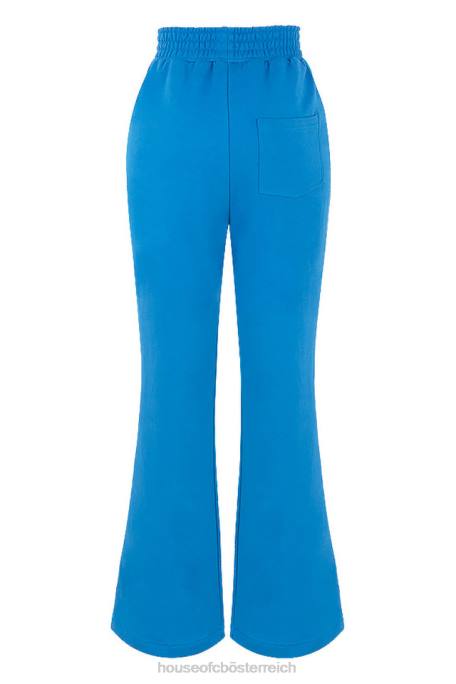 House of CB Kleidung Z26T993 Olivblaue Trainingshose mit ausgestelltem Bein