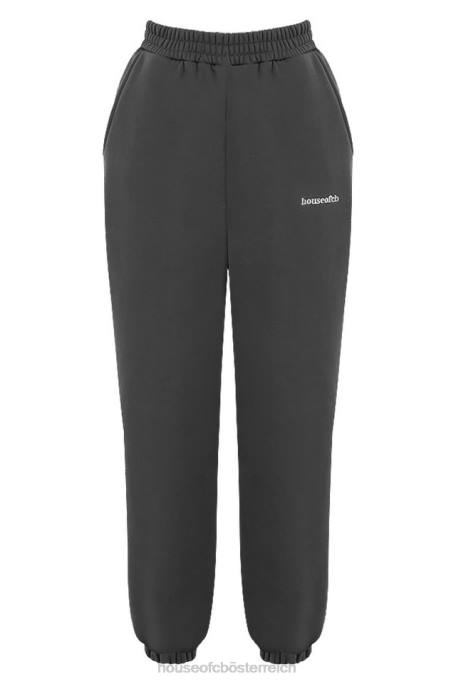 House of CB Kleidung Z26T998 Sky-Jogginghose aus anthrazitfarbenem Fleece hinten