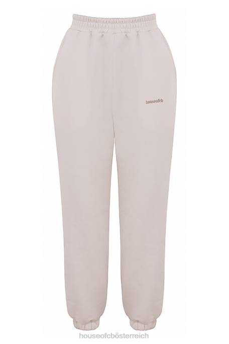 House of CB Kleidung Z26T999 Sky Off-White-Jogginghose mit Fleece-Rückseite