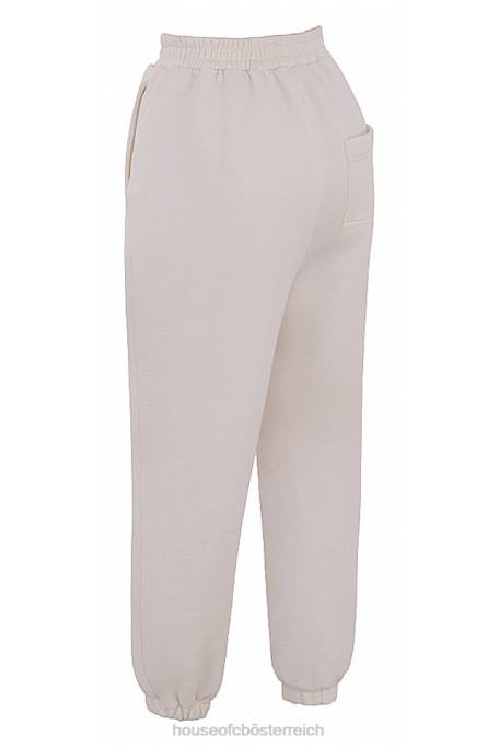 House of CB Kleidung Z26T999 Sky Off-White-Jogginghose mit Fleece-Rückseite