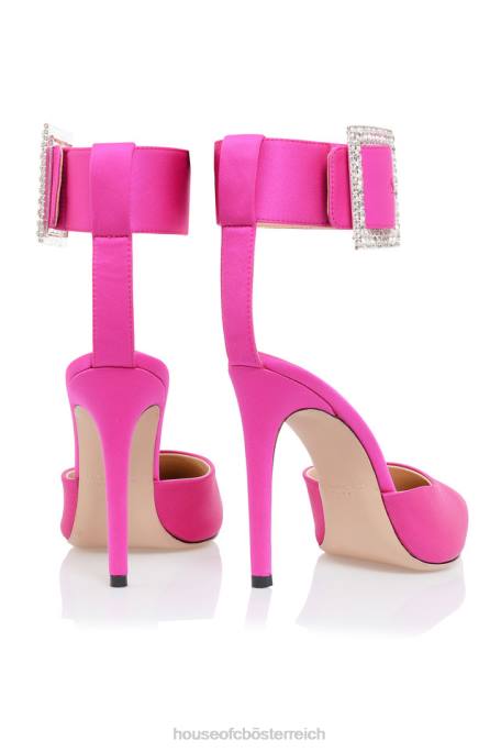 House of CB Schuhe Z26T1098 Krista rosa Kristallschnallenpumps