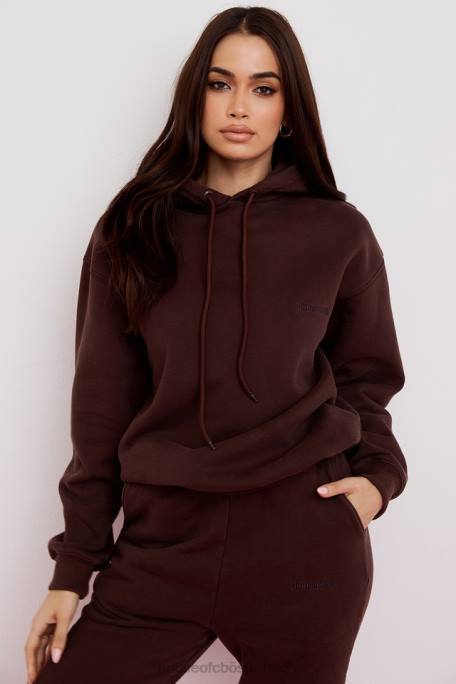 House of CB Kleidung Z26T761 Halo Chocolate übergroßer Kapuzenpullover